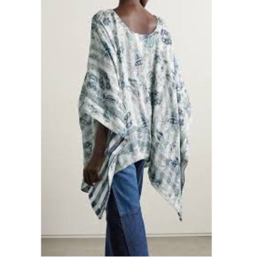 Etro Solisia Silk Double-Sided Chiffon Poncho